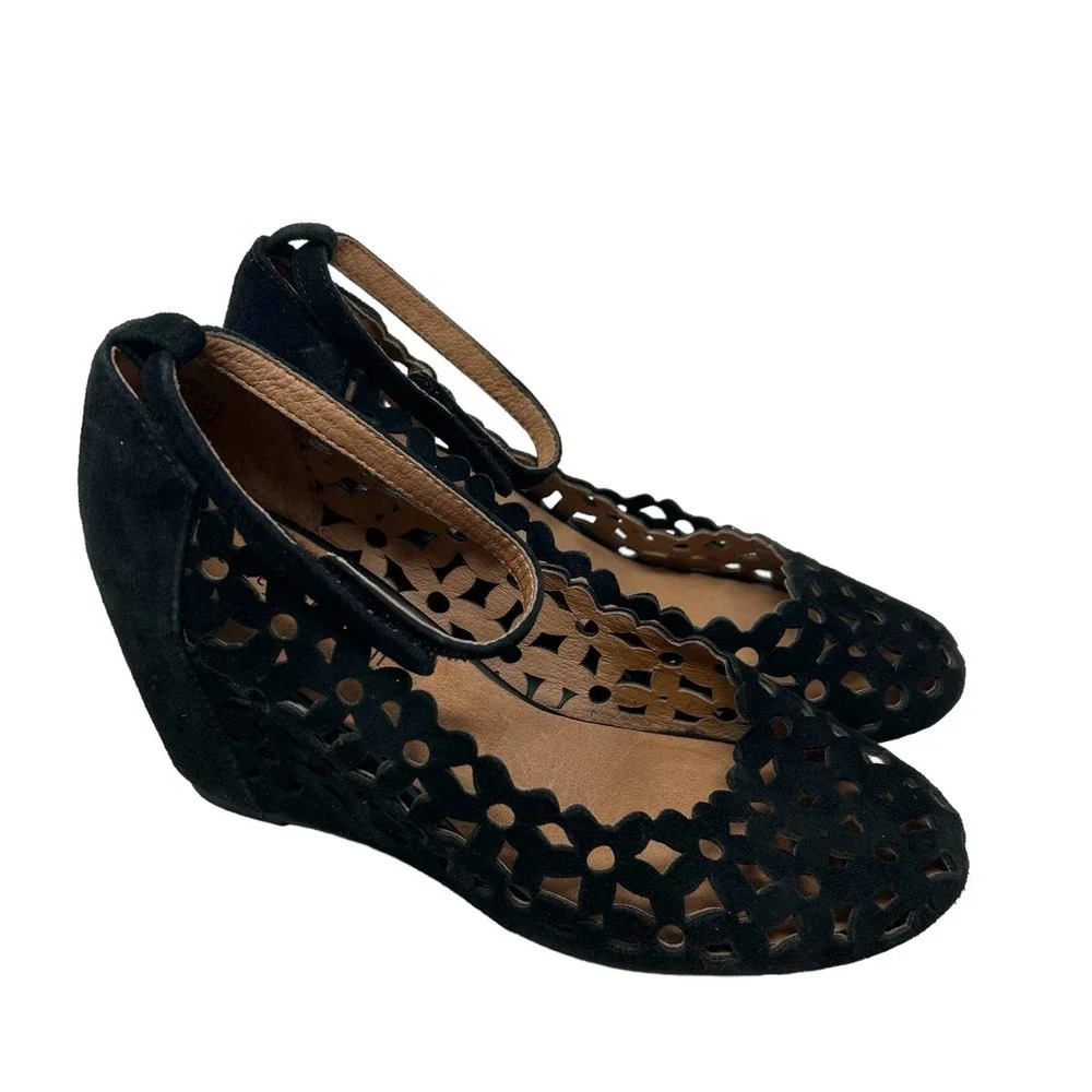 Jeffrey Campbell Delaisy Cut Out Wedge Heels in Black Size 6